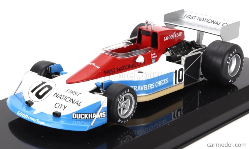 Edicola March F1 761 N 10 Sezóna 1976 Ronnie Peterson - Con Vetrina - S vitrínou 1:24 Modrá biela červená
