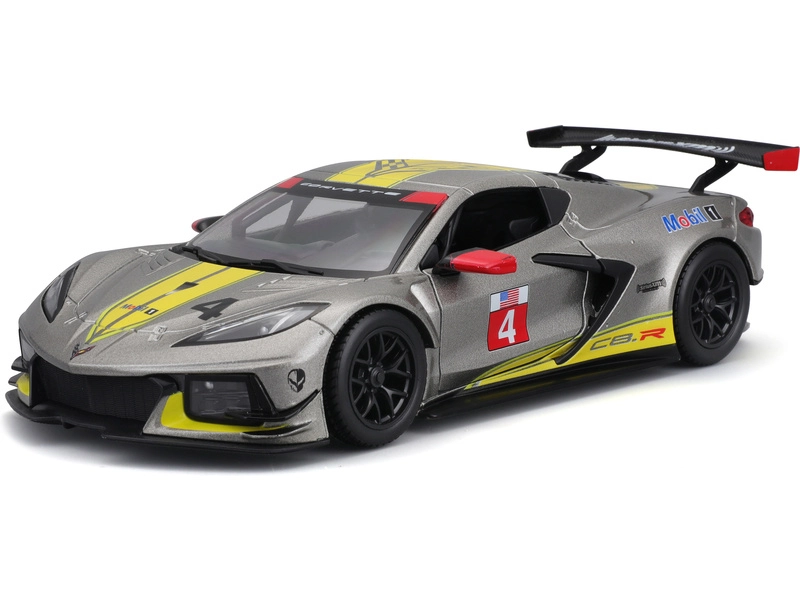 Bburago Chevrolet C8.r 6.2l V8 Team Corvette Racing N 4 Racing 2021 1:24 Šedá Žlutá