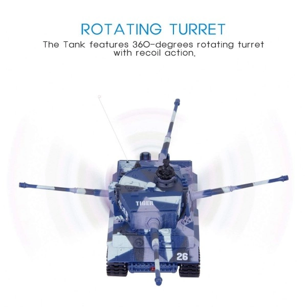 RC tank German Tiger 1:72, modrá