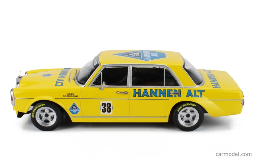Werk83 Mercedes benz 300 Sel 6.8 Team Hannen Alt N 38 Hockenheim 1971 Hans Heyer 1:18 Žltá