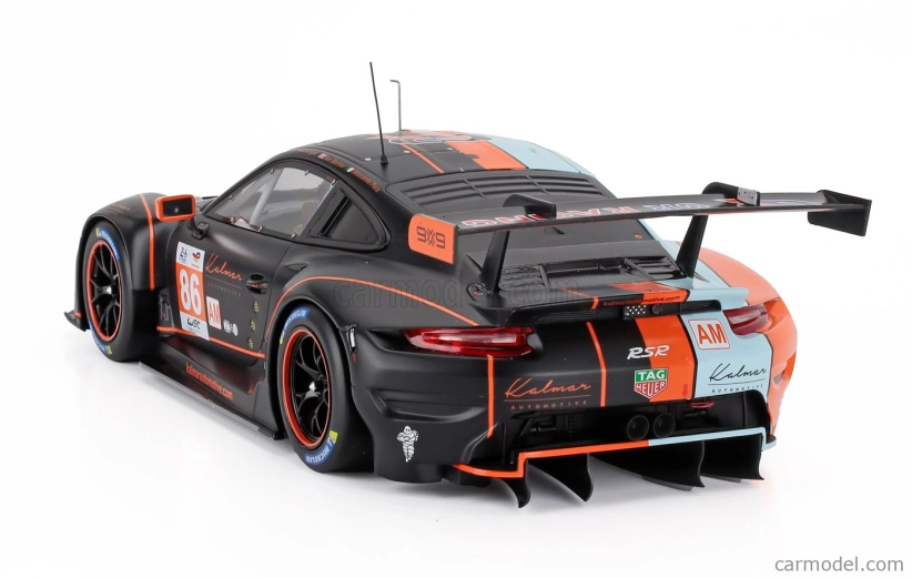 Ixo-models Porsche 911 991-2 Rsr-19 4.2l Team Gr Racing Gulf N 86 24h Le Mans 2023 Ben Barker - Riccardo Pera - Michael Wainwright 1:18 Oranžová svetlo modrá čierna