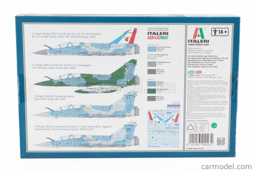 Italeri Dassault aviation Mirage 2000 B/d - Francúzska letecká armáda - Vojenské lietadlo 1985 - Vojenské lietadlo 1:72 /
