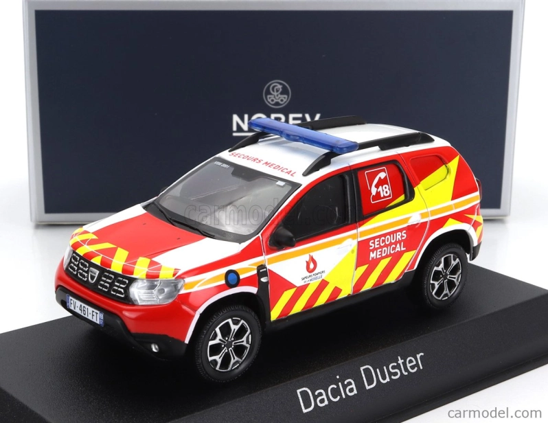 Norev Dacia Duster Sapeurs Pompiers 57 Medical 2020 1:43 Červená Žlutá