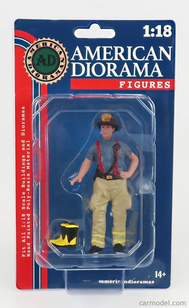 American diorama Figures Firefighters - Getting Ready 1:18 Modrá Bílá