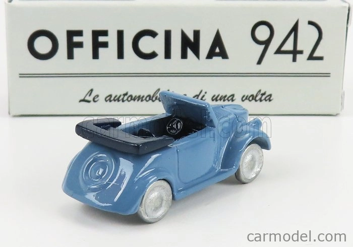 Officina-942 Fiat 500a Cabriolet Carrozzeria Montescani 1939 1:76 Svetlomodrá