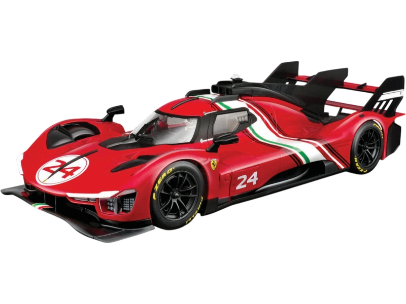 Bburago Ferrari 499p 3.0l Turbo V6 N 24 Modificata 2024 1:18 červená žltá čierna