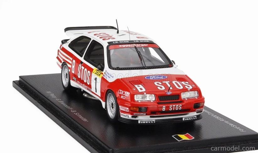 Spark-model Ford england Sierra Rs500 Cosworth Team Eggenberger Bastos Racing N 1 Winner 24h Spa 1989 W.percy - G.brancatelli - B.schneider 1:43 Biela červená