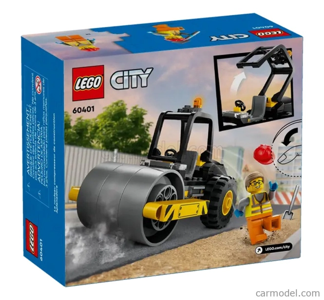 Lego Ammann Lego City - Drvič kameňa - Užitkový kompaktor - Rullo Compressore - 78 Pezzi - 78 dielikov sivo žltá