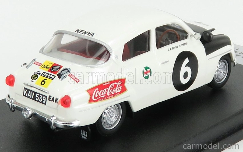 Trofeu Saab 96 N 6 Rally East African Safari 1962 J.a.davies - D.perros 1:43 Bílá Černá