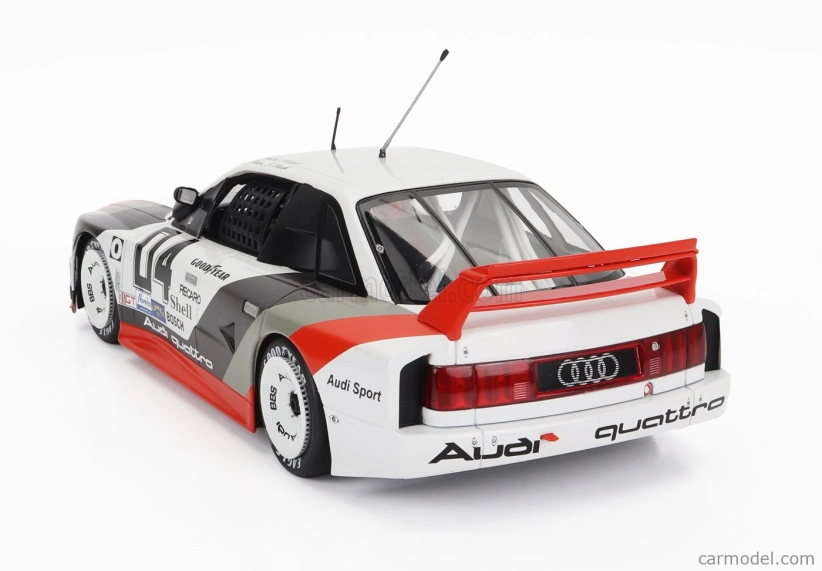 Werk83 Audi 90 Quattro Team Audi Sport N 4 Miller High Life 500km Imsa 1989 Walter Rohrl - Hans Joachim Stuck 1:18 Bílá Šedá Červená