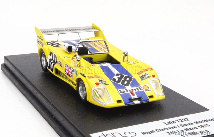 Trofeu Lola T292 Team Rays Racing N 38 24h Le Mans 1975 Nigel Clarkson - Derek Worthington 1:43 Žlutá
