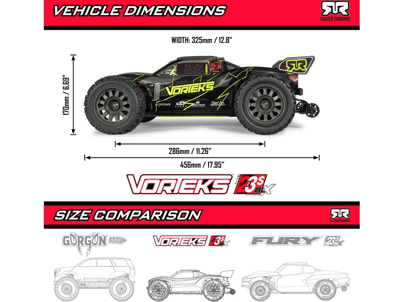RC auto Arrma Vorteks 223S BLX DSC 2WD 1:10 RTR, žlté