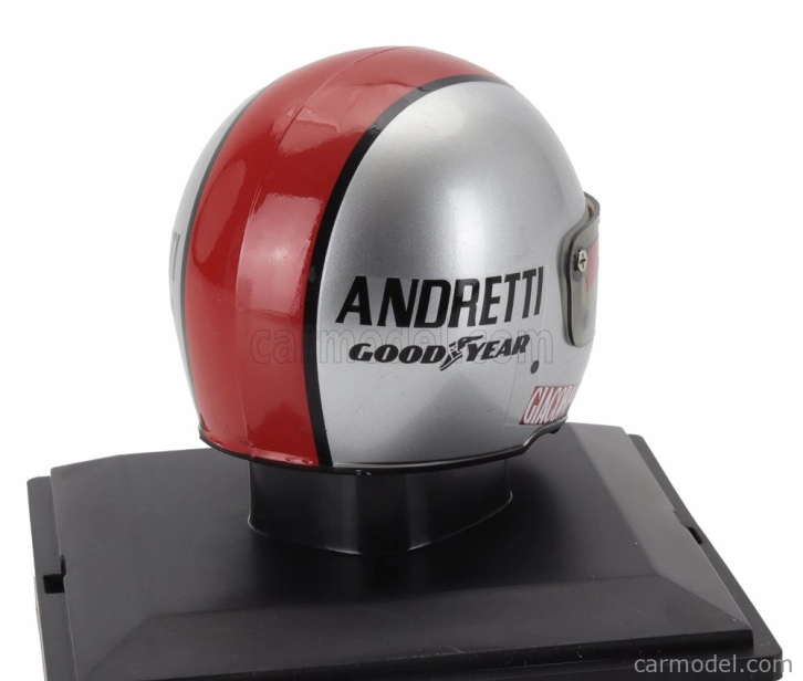 Edicola Helma F1 Casco Helma Mario Andretti 126 C2 Team Ferrari Sezóna 1982 1:5 Strieborná červená