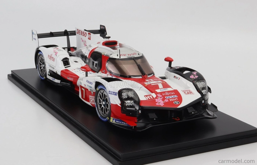 Spark-model Toyota Gr010 3.5l V6 Twin Turbo Hybrid Team Gazoo Racing N 7 24h Le Mans 2023 Mike Conway - Kamui Kobayashi - Jose Maria Lopez 1:18 Biela červená