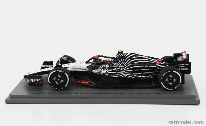 Iskrový model Alpha tauri F1 At04 Team Alpha Tauri N 22 Las Vegas Usa Gp 2023 Yuki Tsunoda 1:43 Biela Čierna