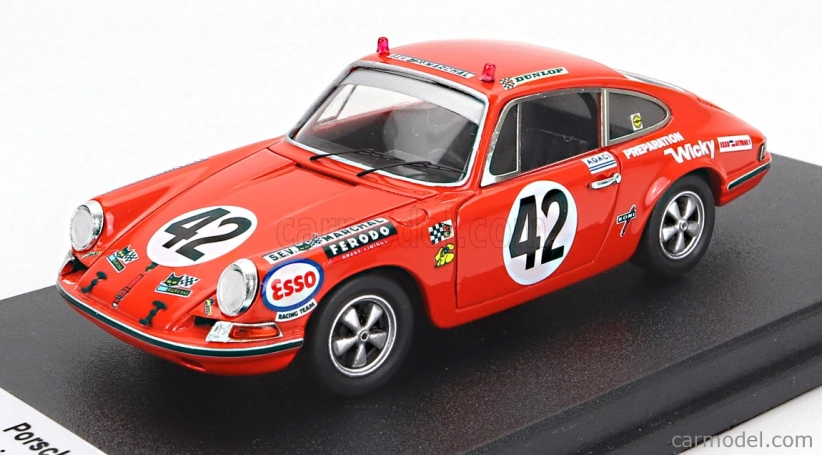 Trofeu Porsche 911t Coupe Team Wicky Racing N 42 24h Le Mans 1970 Guy Verrier - Sylvain Garant 1:43 Orange