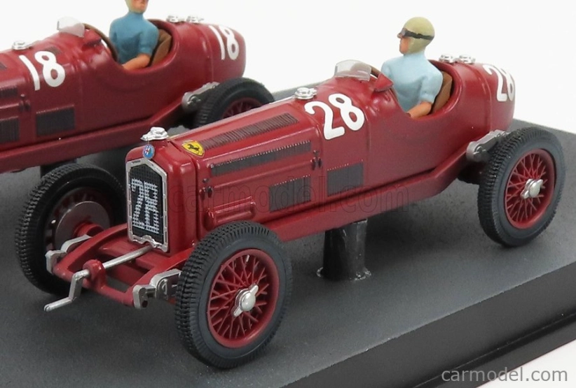 Rio-models Alfa romeo F1 2x P3 Scuderia Ferrari N 18 Víťaz Tripoli Gp 1934 Varzi + P3 N 28 2. Tripoli Gp 1934 Moll 1:43 Red