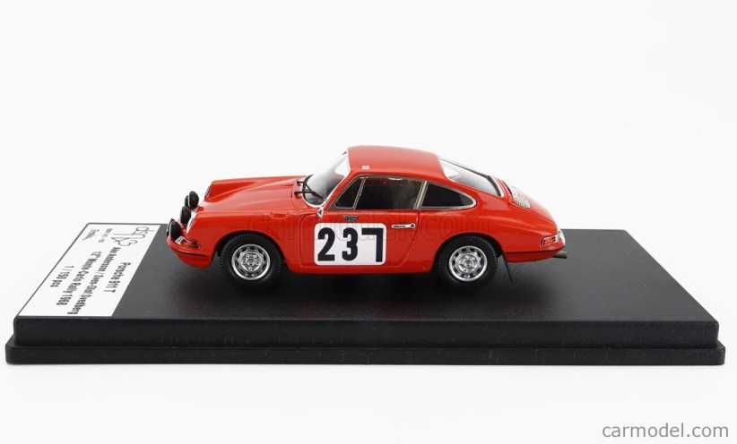 Trofeu Porsche 911 T Coupe N 237 Rally Montecarlo 1968 Ake Andersson - Sven Olof Svedberg 1:43 Orange