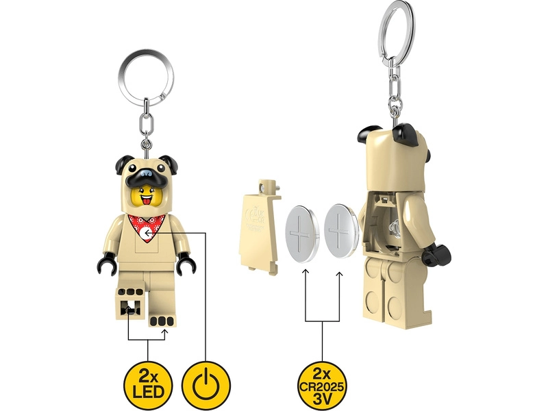 LEGO svietiaca kľúčenka – Mopslík