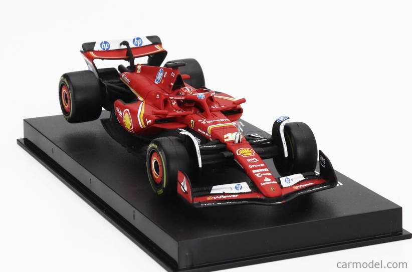 Bburago Ferrari F1 Sf-24 Team Scuderia Ferrari N 16 4th Emilia Romagna Imola Gp 2024 Charles Leclerc – With Pilot And Showcase 1:43 červená čierna