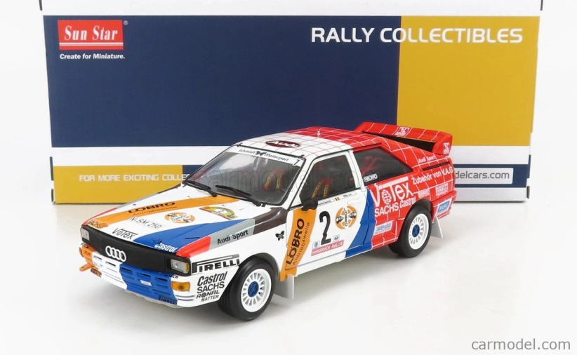 Sun-star Audi Quattro A1 N 2 Winner Rally International Avd/sth Hunsruck 1984 H.demuth - W.lux 1:18 Červená Bílá
