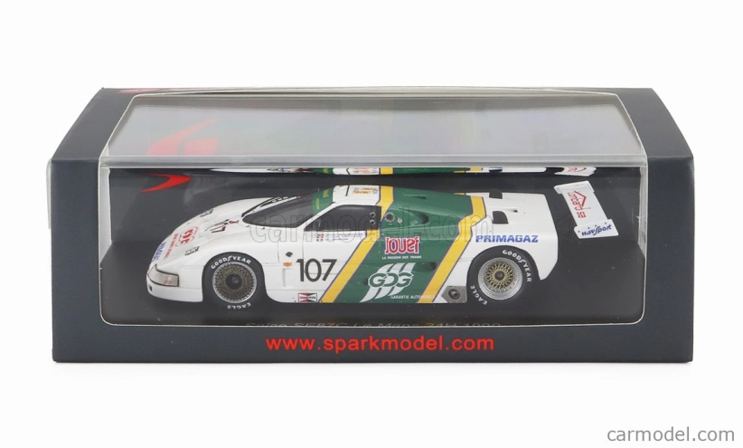 Spark-model Spice Se87c 3.3l V8 Team P.a.lombardi N 107 24h Le Mans 1990 Pierre Alain Lombardi - Denis Morin - Ferdinand De Lesseps 1:43 Bílá Zelená