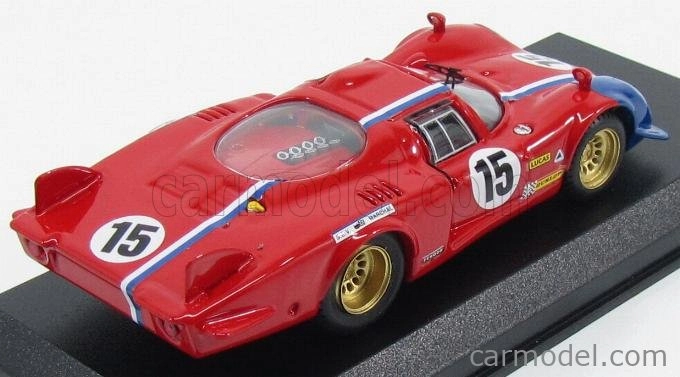 Best-model Alfa romeo 33.2 Lm N 15 Test 24h Le Mans 1969 Pilette - Slotemaker 1:43 Červená Modrá