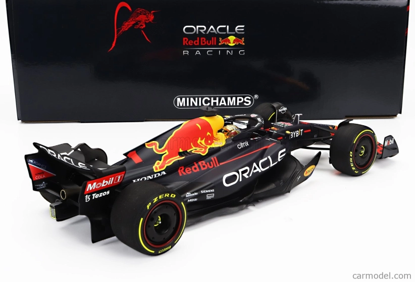 Minichamps Red bull F1 Rb18 Team Oracle Red Bull Racing N 1 Winner Abu Dhabi Gp Majster sveta 2022 Max Verstappen 1:18 Matná modrá žltá červená
