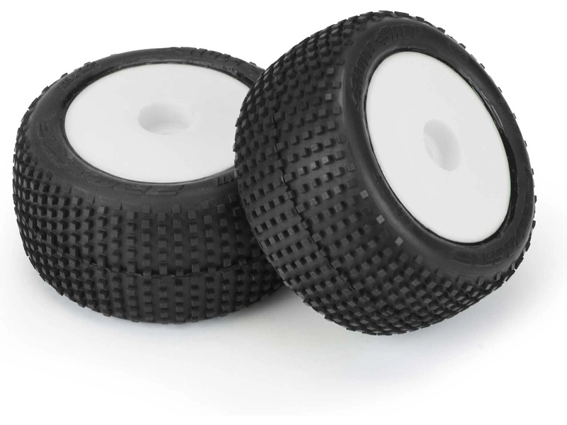 Pro-Line kolo 1:18, pneu Hole Shot, disk H8 bílý (2) (Losi Mini-T)