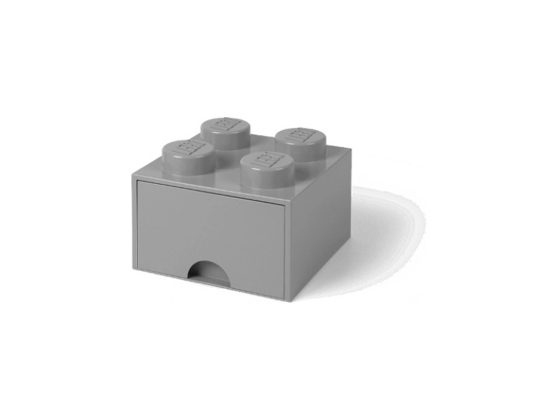 LEGO úložný box so zásuvkou 250x250x180mm – sivý