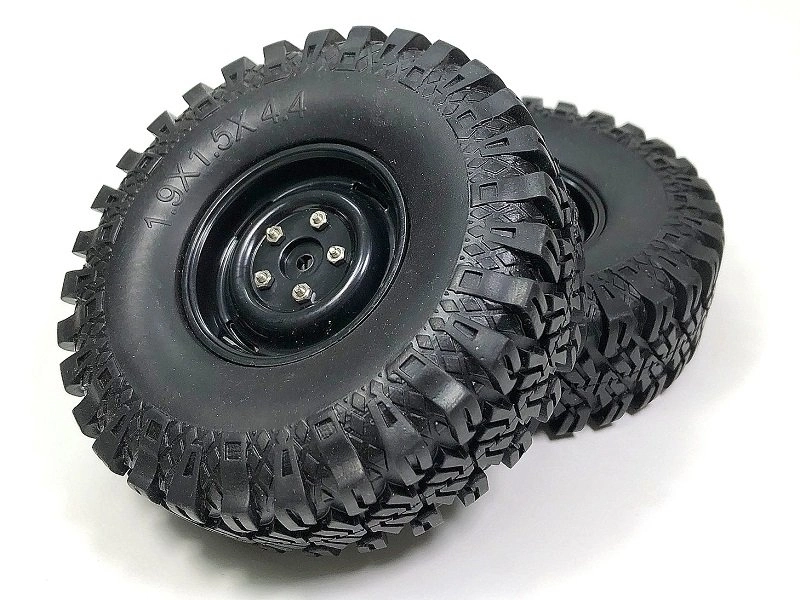Pneumatiky + disky Crawler Rock Terrain 114mm, černé, 2ks