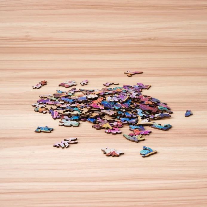 RoboTime Dřevěné puzzle Květinová mandala - poškozený obal