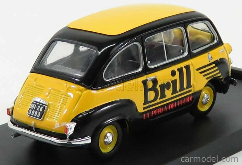 Brumm Fiat 600 Multipla Veicolo Commerciale Lucido Da Scarpe Brill 1956 1:43 Žlutá Modrá