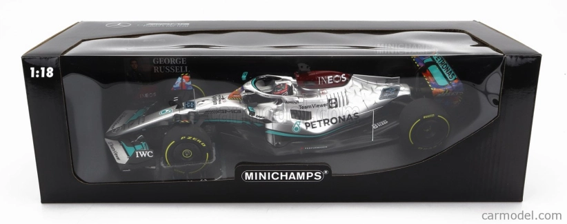 Minichamps Mercedes gp F1 W13e Mercedes-amg Petronas F1 N 63 1:18, stříbrná