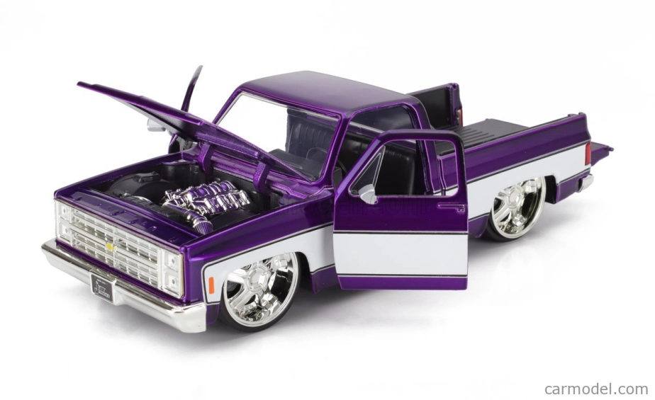 Jada Chevrolet C-10 Pick-up Custom 1985 1:24 Purple White