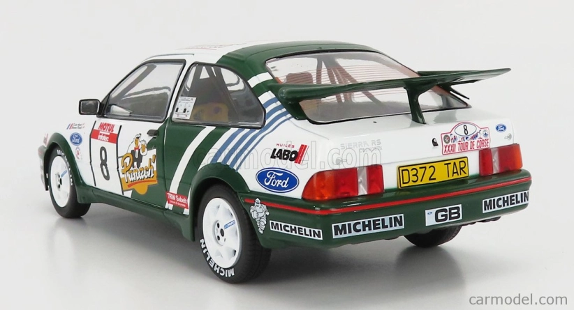 Solido Ford england Sierra Cosworth Rs500 N 8 Rally Tour De Corse 1988 Auriol 1:18 bielo-zelená