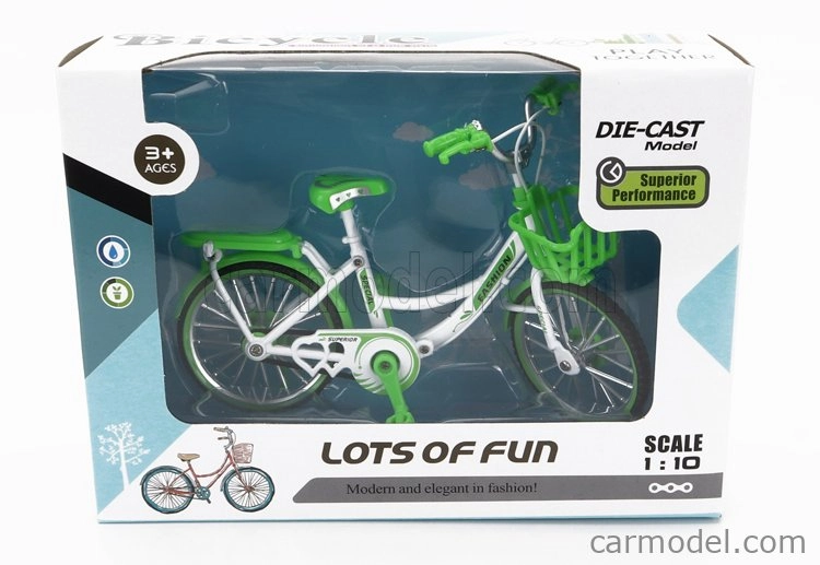 Golden wheel models Bicicletta Lady Classic Bicycle 1:10 Zelená Bílá