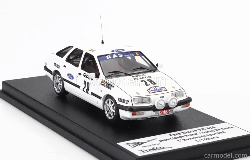 Trofeu Ford england Sierra Xr 4x4 N 28 Winner Rally Boucles De Spa 1986 Jean Claude Probst - Danny De Canck 1:43 Bílá