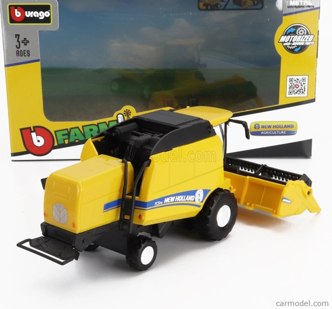 Bburago New holland Mietitrebbia Gommata Harvester 2020 1:50 žltá sivá