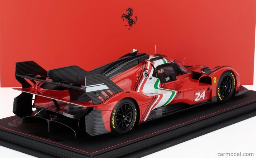Bbr-models Ferrari 499p 3.0l Turbo V6 N 24 Modificata Launch Version 2023 - Con Vetrina - With Showcase 1:18 Červená Bílá Černá