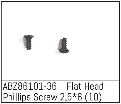 ABZ86101-36 - Flat Head Phillips Screw 2.5*6 - Mini AMT (10)