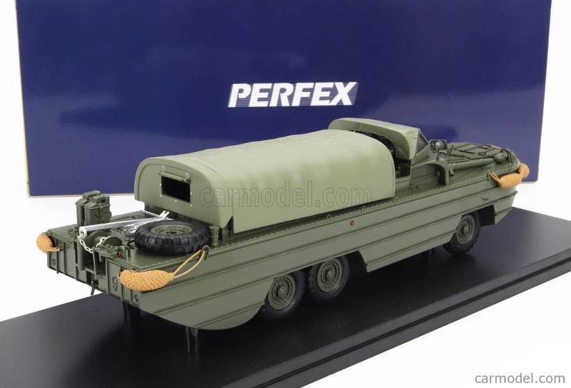 Perfex GMC Dukw Cckw 353 Truck Boat Usa Army With Accessories Anfibio Gommato 3-assi 1944 1:43 Vojenská Zelená