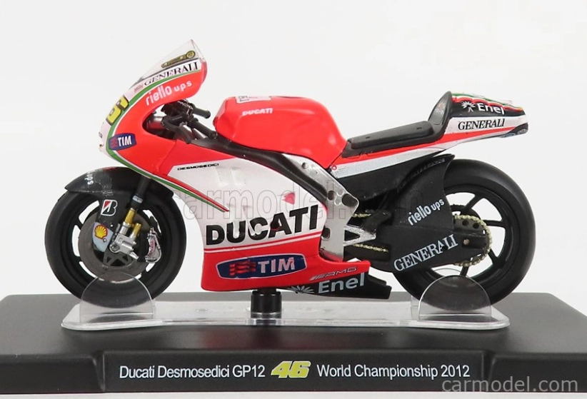 Edicola Ducati Desmosedici Gp12 Ducati Team N 46 Motogp Sezóna 2012 Valentino Rossi 1:18 Red Fluo White