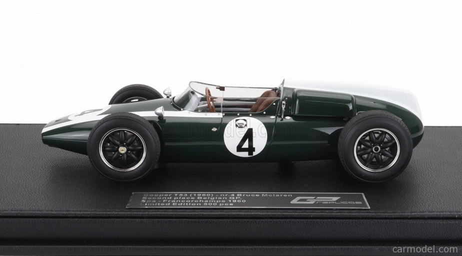 Gp-replicas Cooper F1  T53 N 4 2nd Belgium Spa Gp 1960 Bruce Mclaren 1:18 Zelená