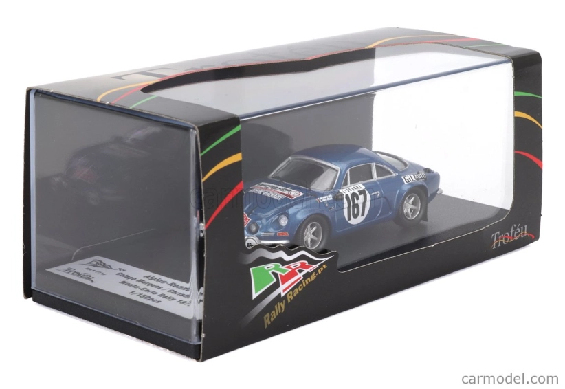 Trofeu Renault Alpine A110 1600 N 167 Rally Montecarlo 1972 Vitor Colaco Marques - Christian Melville 1:43 Blue
