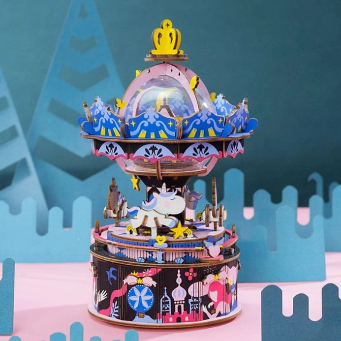 RoboTime 3D skládačka hrací skříňky Veselý kolotoč