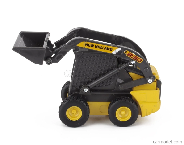 Newray Iveco fiat Daily Roll-off Pianale 2023 With Accessories + New Holland L228 Ruspa Gommata - Skid Steer Scraper Tractor 1:36 Žlutá Černá