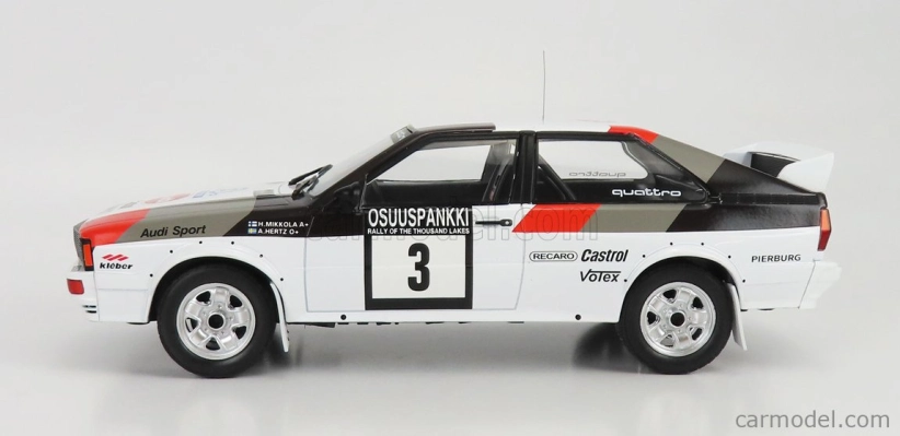 Ixo-models Audi Quattro N 3 Rally 1000 Lakes 1982 H.mikkola - A.hertz 1:18 Bielo-šedo-červená