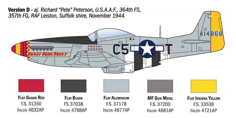 Italeri North american P-51d Mustang Military Airplane 1941 1:72 /