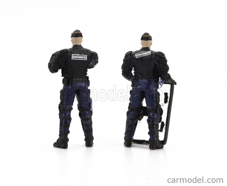 Perfex Figures Set 6x Police Gendarmes & Manifestants Gilets Jaunes Yellow Paris 1:43 Černá Modrá Žlutá